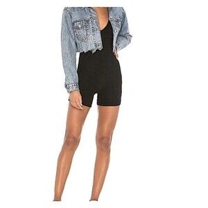 House of Harlow 1960 Black Bodycon All-In-One Bodysuit Womens Size XS